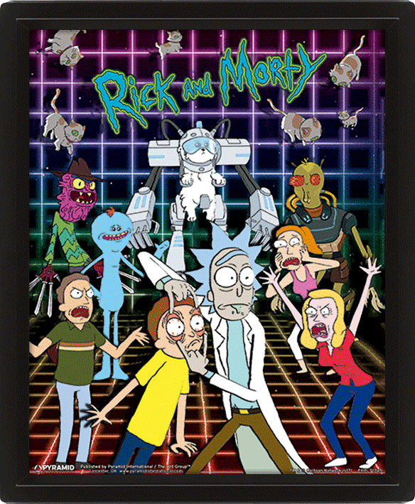 Pster 3D Rick y Morty Personajes