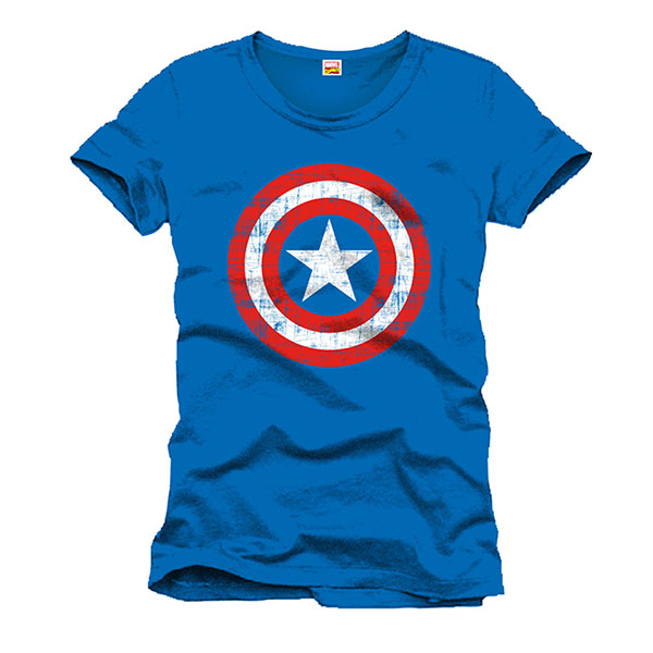 Camiseta Escudo Capitn Amrica Azul Claro