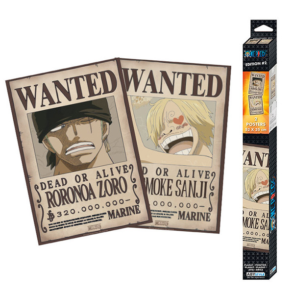 Set Dos Psters One Piece Wanted Zoro & Sanji 52x35