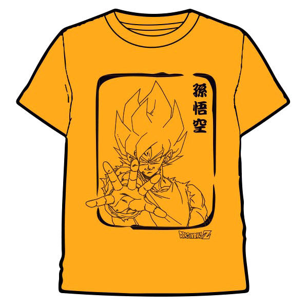 Camiseta Nio Naranja Silueta Goku