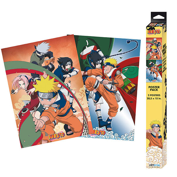 Set Dos Psters Naruto Equipo 7 52x38